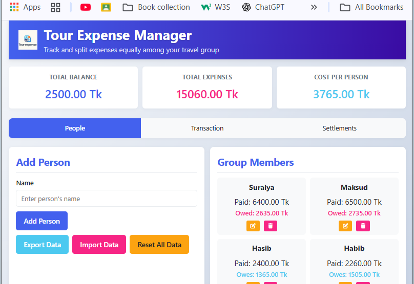 Tour Expense Manager